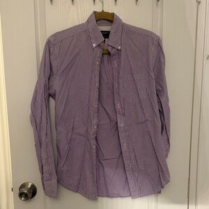 American Eagle Outfitters Purple Striped Casual Shirt